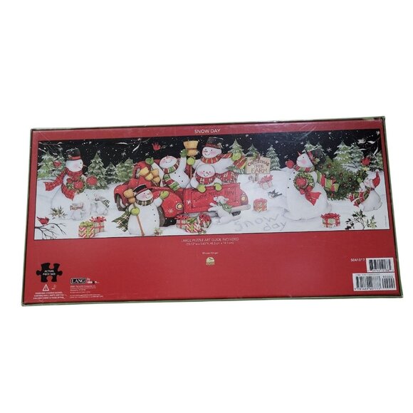 Lang Companies Snowy Lights 750 Piece Puzzle Susan Wingets SAM SNOWMAN 3 Feet - Picture 3 of 9